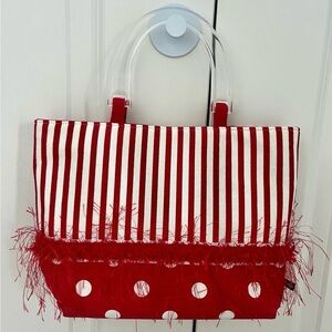 Jo Jada handmade purse, wallet & coin pouches in red & white stripe & polka dot